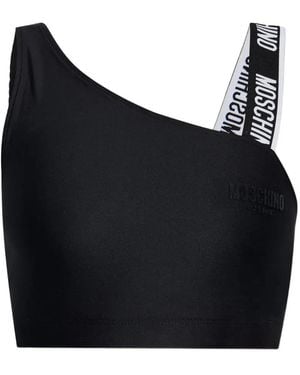 Moschino One-Shoulder Sports Top - Black