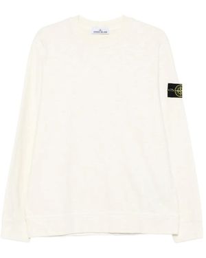 Stone Island 6100053 Pullover mit aufgesetzter Tasche - Weiß