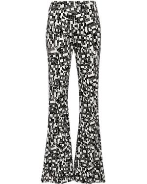 Diane von Furstenberg Brooklyn ハイウエスト フレアパンツ - ブラック