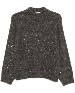 Panicale Sequin-Embellished High-Neck Sweater - Grey