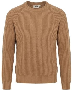 Altea Ribbed-Knit Raglan-Sleeve Jumper - Brown