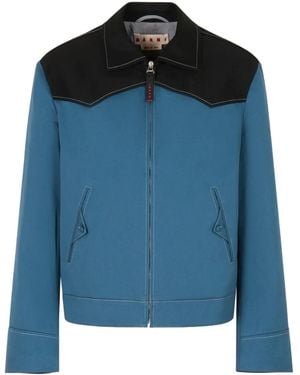 Marni Pointed Zip-Fastening Jacket - Blue