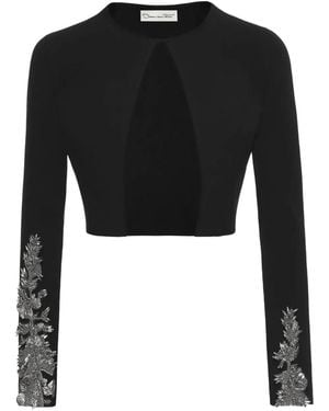 Oscar de la Renta Cárdigan con lentejuelas bordadas - Negro