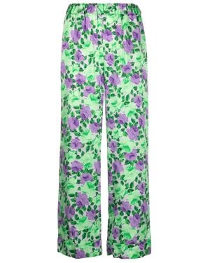 P.A.R.O.S.H. Pantalone Floral Print Pants - Green