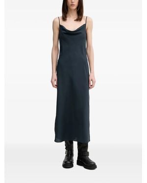AllSaints Hadley Cowl-Neck Side-Slit Maxi Dress - Blue