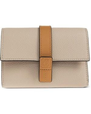 Loewe Pebbled Leather Wallet - Natural