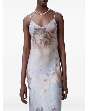 AllSaints Bryony Floral-Print Maxi Dress - Purple