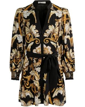 Alice + Olivia Antonette Tiered Mini Shirt Dress - Black