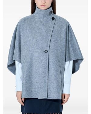 Max Mara Asymmetric Cashmere Cape - Blue
