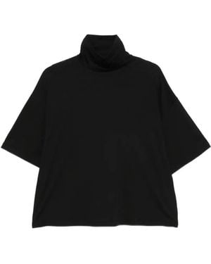 Carla G Mock-Neck Short-Sleeve T-Shirt - Black