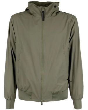 People Of Shibuya Hooded Ribbed-Trim Jacket - Green