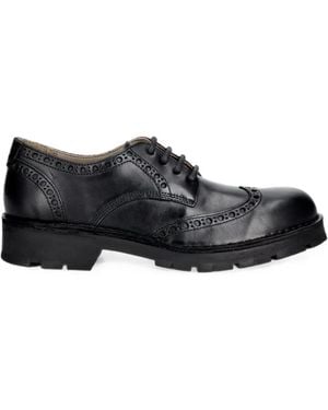 Fly London Brogue-Detailed Lace-Up Derby Shoes - Black