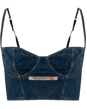 DIESEL Sheila-Dnm Bh Mit Logo-Patch - Blau