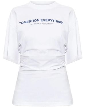 Off-White c/o Virgil Abloh T-Shirt Mit Slogan-Print - Weiß