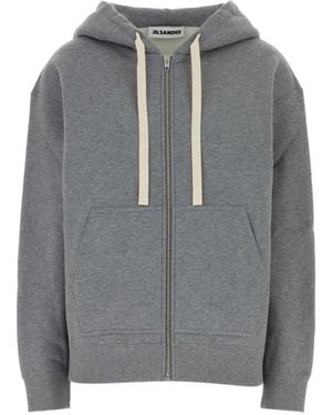 Jil Sander Zip-Up Oversized Hoodie - Grey