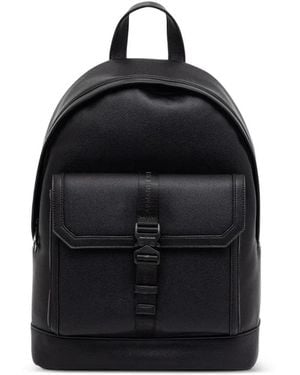 ARMANI EXCHANGE Buckle-Fastening Pebbled Backpack - Black