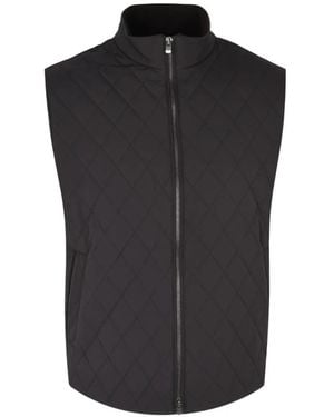 Agnona Quilted High-Neck Gilet - Black