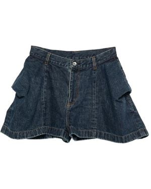 Sacai Flap-Detail Denim Shorts - Blue