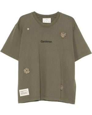 Song For The Mute X Birkenstock Floral-Patch T-Shirt - Green