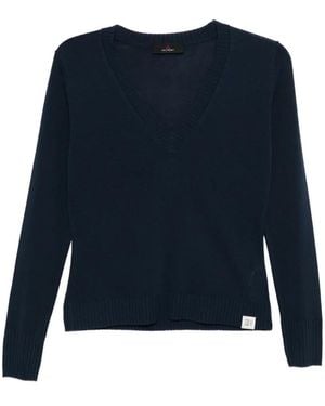 Peuterey V-Neck Knitted Sweater - Blue