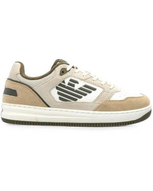 EA7 Logo-Patch Sneakers - White
