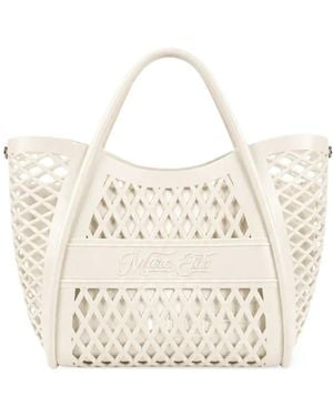 Marc Ellis Medium Flat Basket Tote Bag - White
