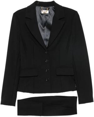 Elisabetta Franchi Logo-Plaque Slim-Fit Evening Suit - Black