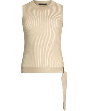 Liu Jo Ribbed sash knit top - Natur