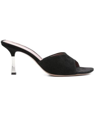 Paris Texas 75Mm Lorena Mules - Black