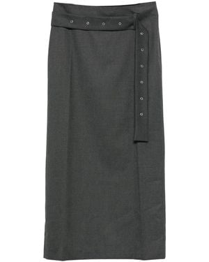 Low Classic Eyelet-Detail Skirt - Grey