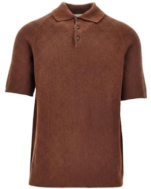 GALLIA Buttoned Polo Shirt - Brown