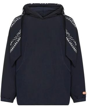 PDF バンダナプリント パーカー - ブルー