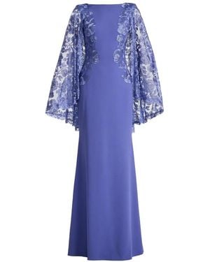 Tadashi Shoji Floral Cape Dress - Blue