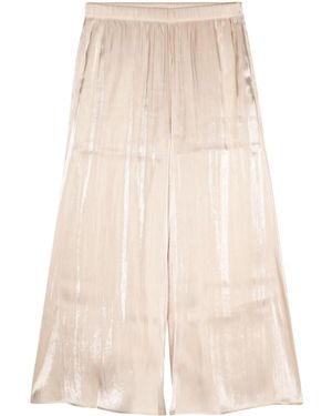 B+ AB Laminated Wide-Leg Cropped Pants - Natural