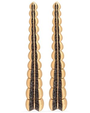 Gaelle Khouri 18Kt Divergence Diamond Earrings - Metallic