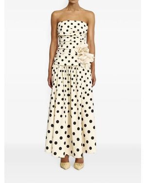 Acler Ketchin Floral-Appliqué Maxi Dress - White