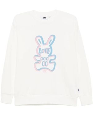 Chocoolate Felpa Con Stampa Grafica - Bianco