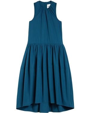 Jil Sander プリーツディテール ドレス - ブルー