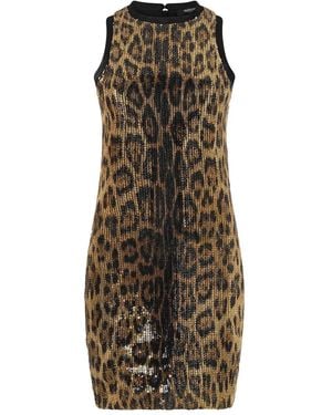 Roberto Cavalli Sequined Leopard Mini Dress - Brown