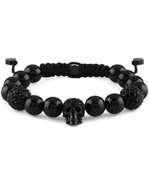 Philipp Plein Agate-Beads Bracelet - Black