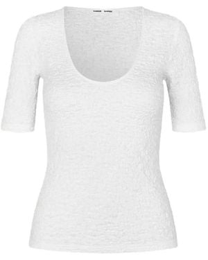 Samsøe & Samsøe Sia T-Shirt Met Textuur - Wit