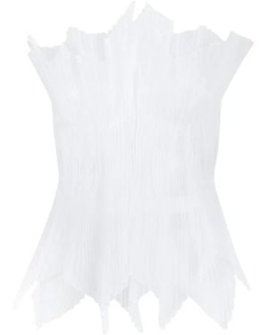 Genny Plissé-Effect Top - White