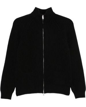 Base London Zip-Fastening Cardigan - Black