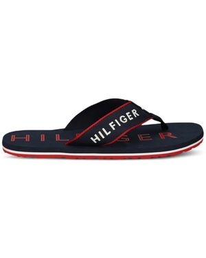 Tommy Hilfiger Logo-Print Flip-Flops - White
