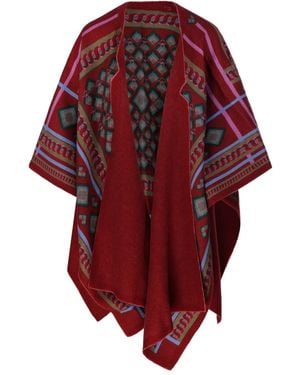 Franco Ferrari ジオメトリックパターン ケープ - レッド