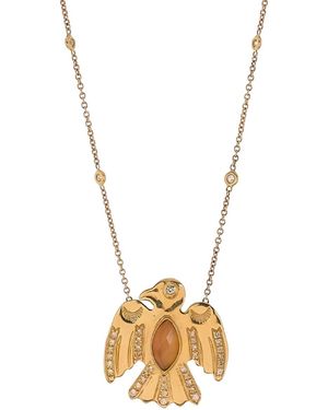 Jacquie Aiche 14K Opal Eagle Diamond Necklace - Metallic