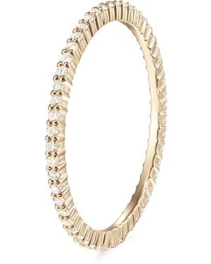 Melissa Kaye Anillo Sadie En Oro Amarillo De 18 Ct Con Diamante - Blanco