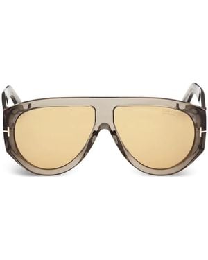 Tom Ford Bronson Pilot-Frame Sunglasses - Natural