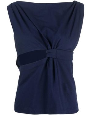 Alberta Ferretti Cut-Out Sleeveless Blouse - Blue