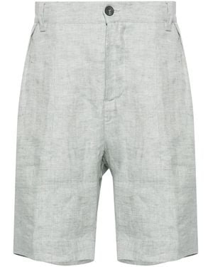 Sease Herringbone Linen Bermuda Shorts - Gray